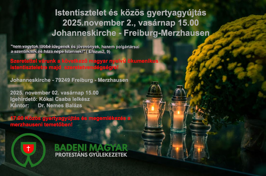 Istentisztelet és közös gyertyagyújtás meghívó