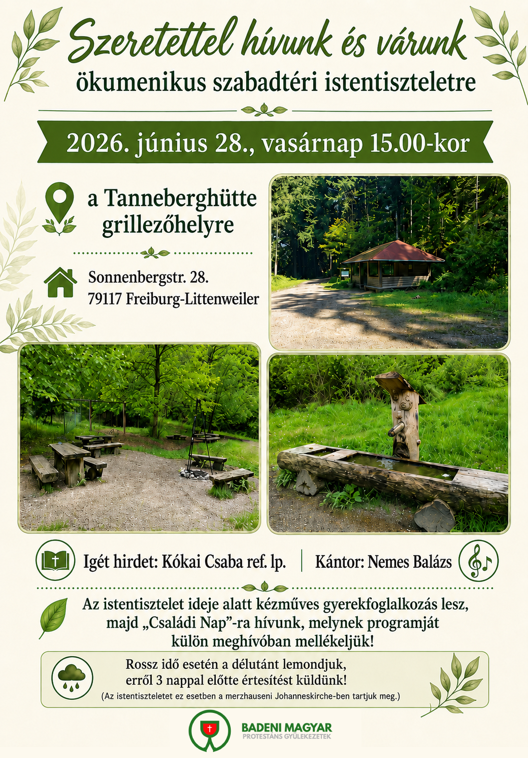 Ökumenikus szabadtéri istentisztelet meghívó