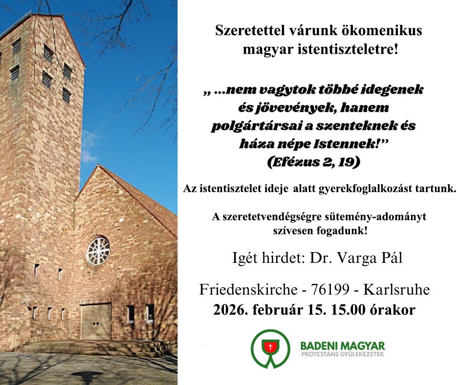 Ökumenikus magyar istentisztelet meghívó