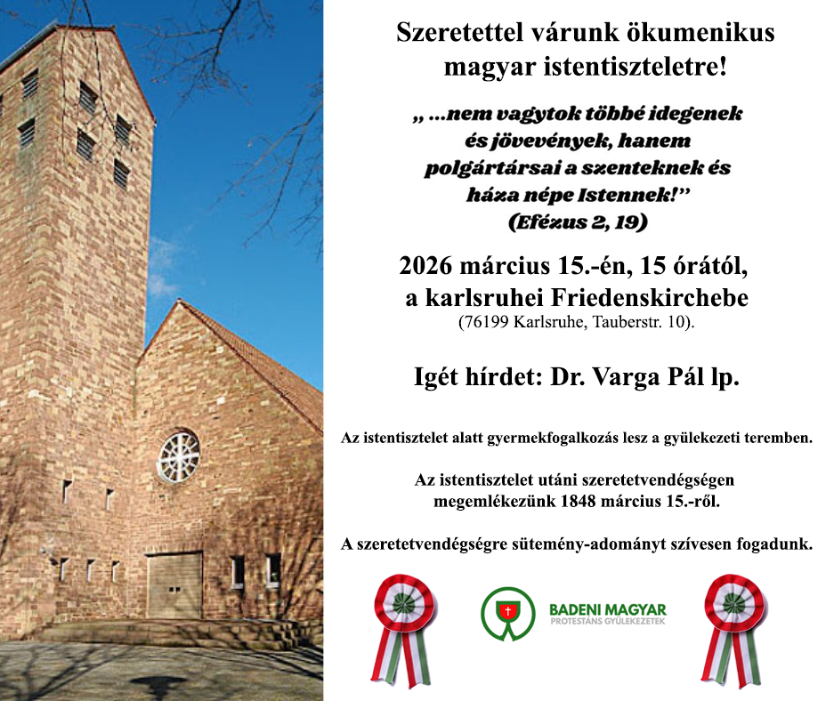 Ökumenikus magyar istentisztelet meghívó