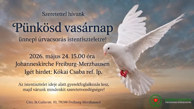 Pünkösd vasárnapi úrvacsorás istentisztelet meghívó