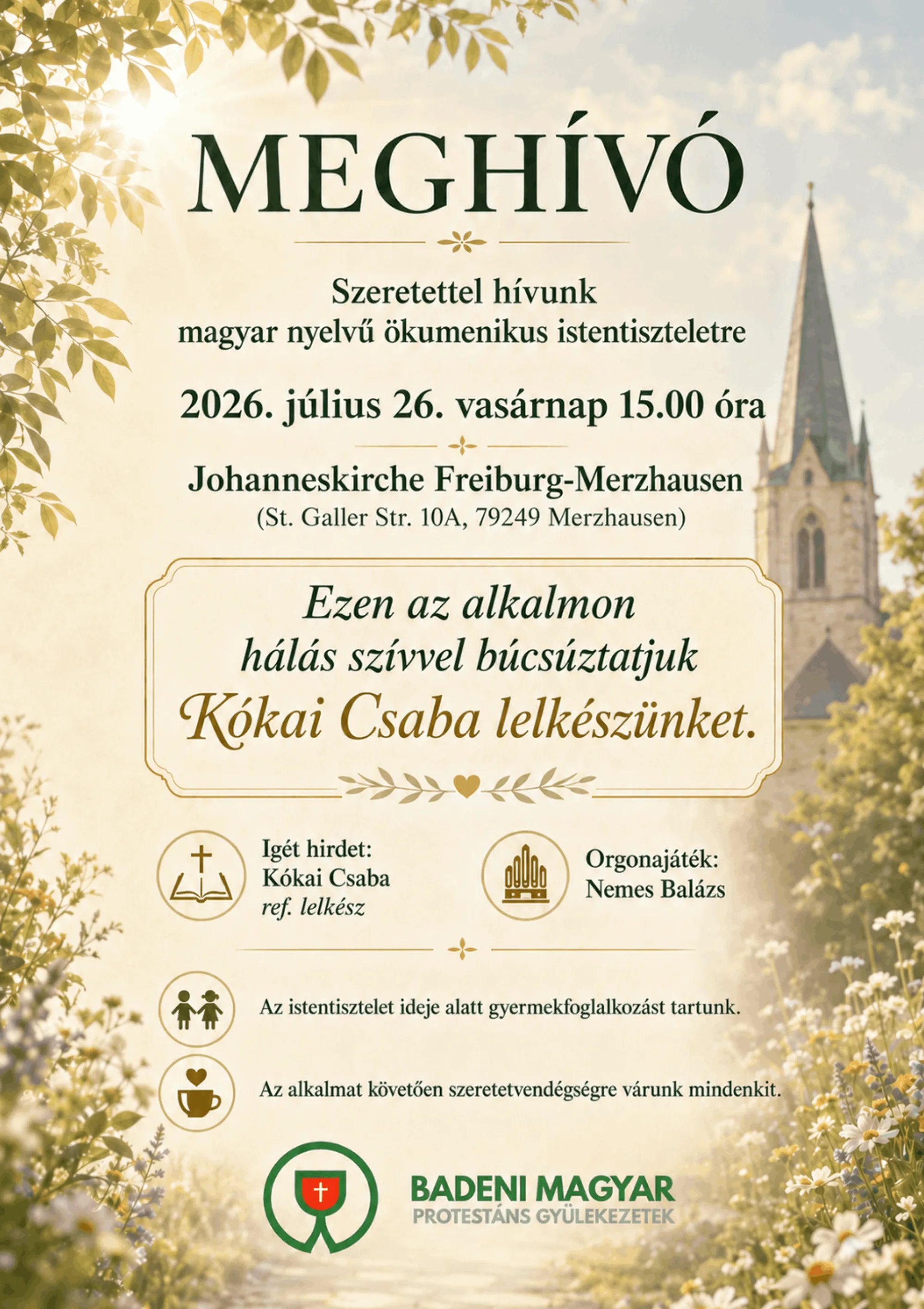 Magyar nyelvű ökumenikus istentisztelet