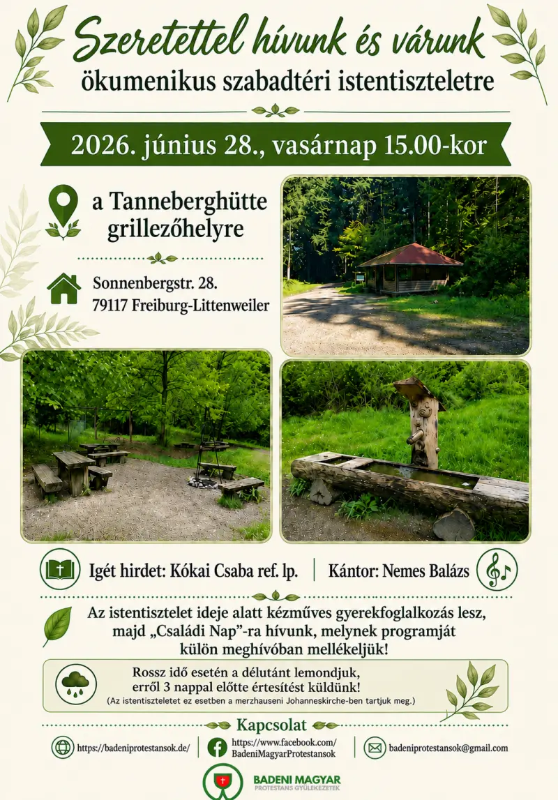 Istentisztelet és szeretetvendégség meghívó