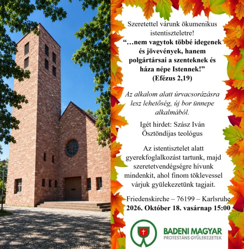Ökumenikus istentisztelet úrvacsorával