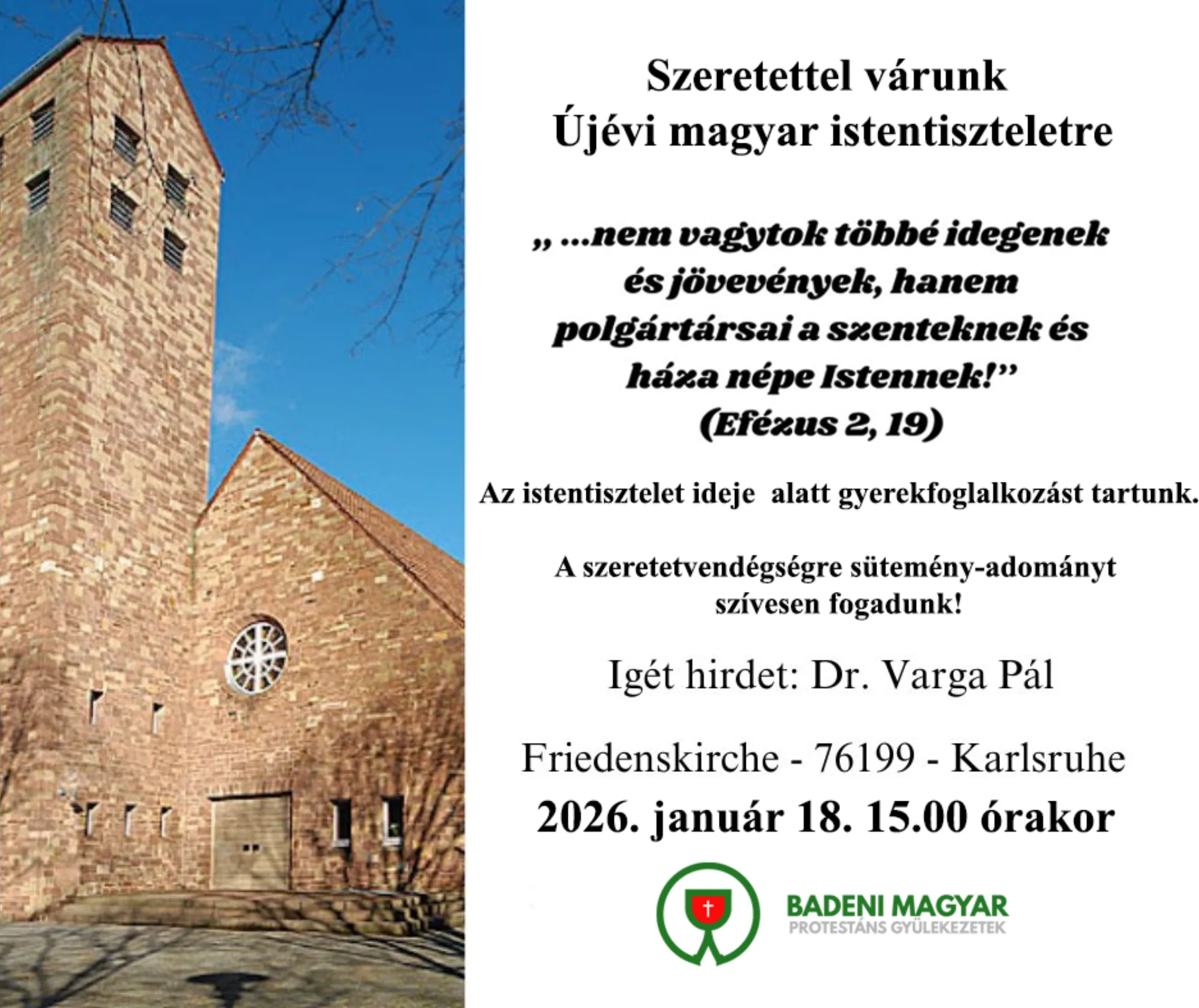Újévi magyar istentisztelet